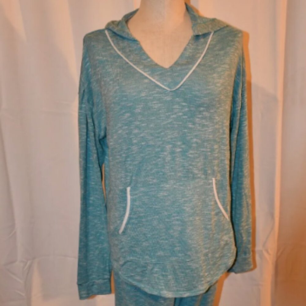 Koolaburra by UGG Marled Sweater Knit Hoodie & Jogger Lounge Set, AlgierBlu, Med